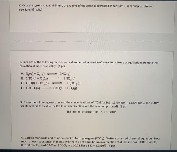 Solved 1) Determine the value of Kc for the following | Chegg.com