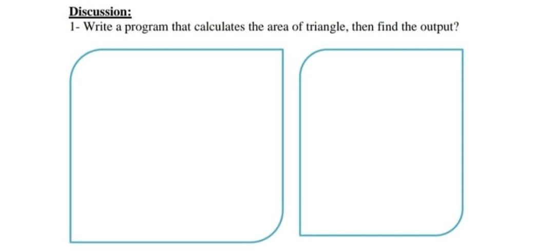 Solved Discussion: 1- Write a program that calculates the | Chegg.com