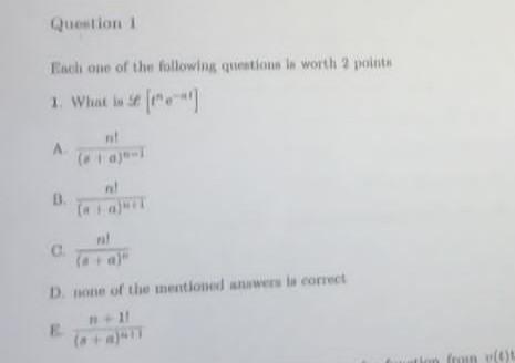 Solved Each oue of the following quentions in worth 2 pointh | Chegg.com