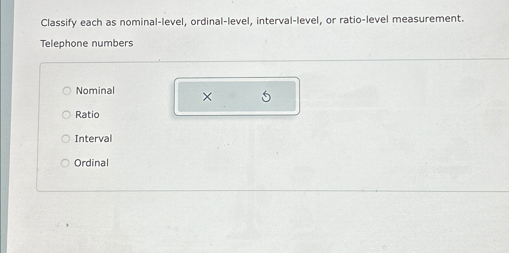 Solved classify each as nominal level ordinal level chegg
