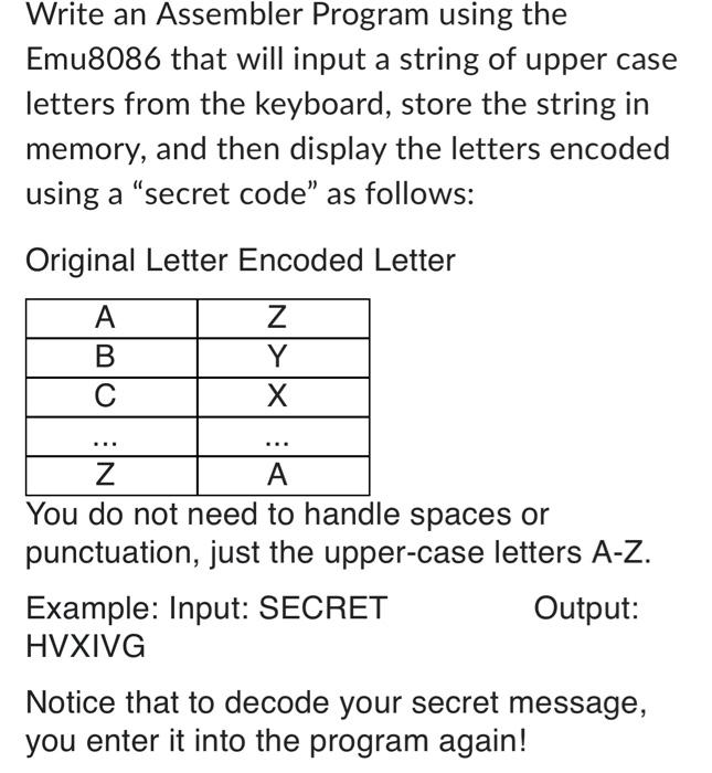 Solved write a simple and a new assembly program ,subject | Chegg.com