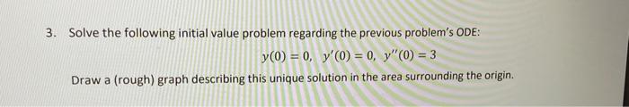 Solved Solve the following initial value problem regarding | Chegg.com