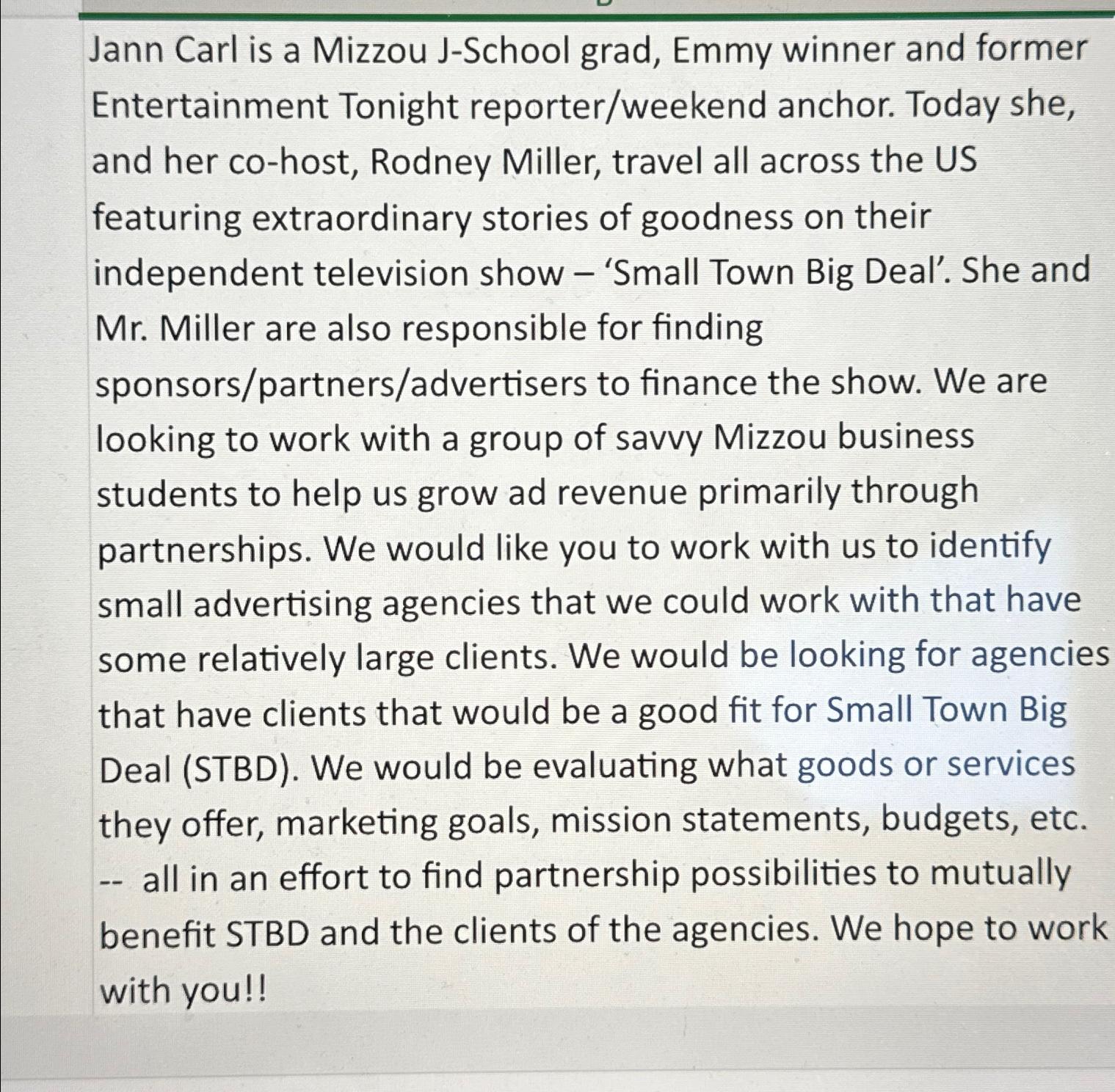 Solved • ﻿Jann Carl is a Mizzou JSchool grad, Emmy winner