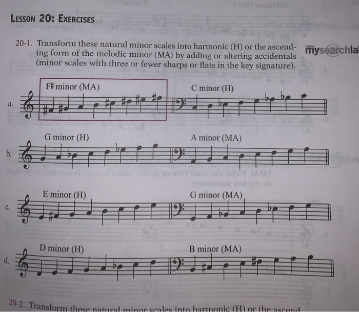 natural and melodic minor scales