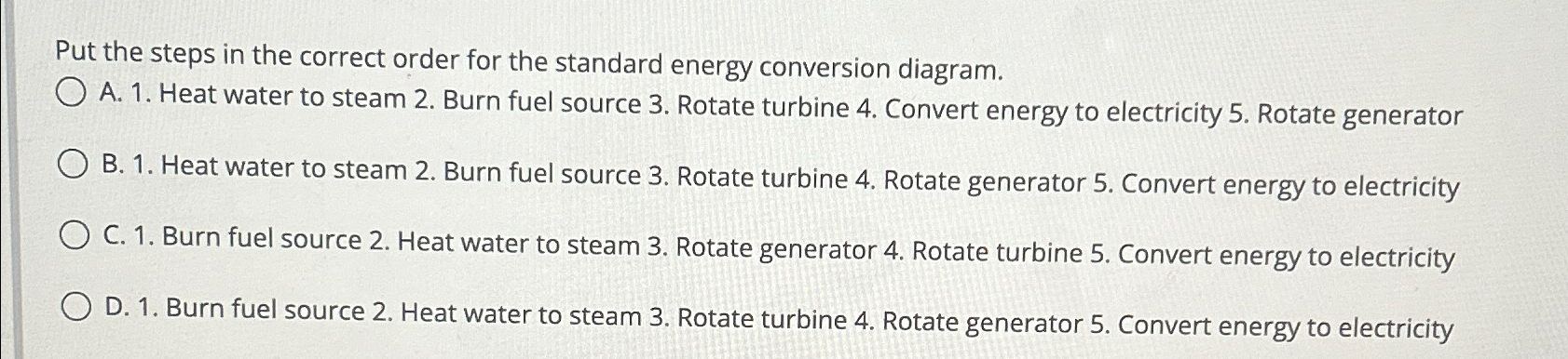 Solved Put the steps in the correct order for the standard | Chegg.com