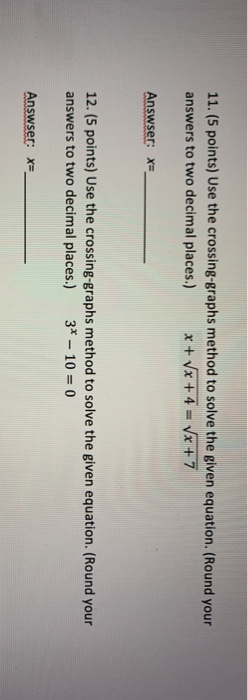 Solved 11. (5 points) Use the crossing-graphs method to | Chegg.com