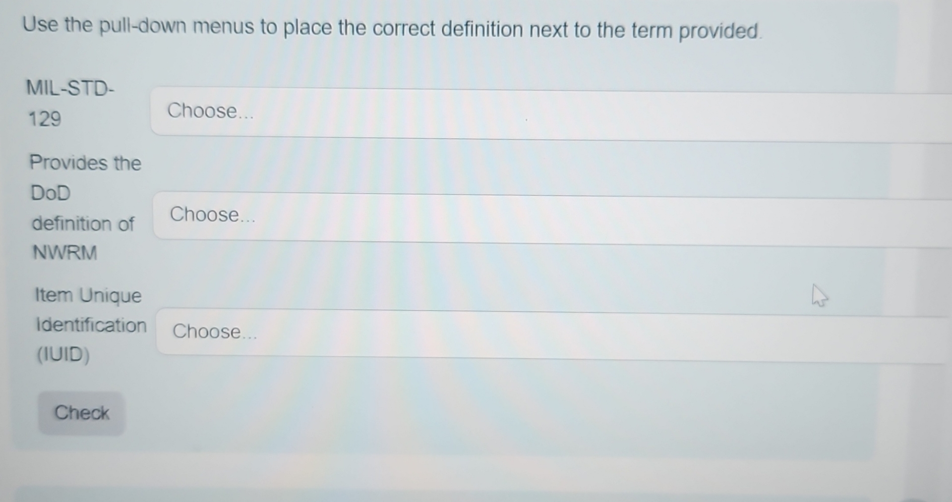 Use the pull-down menus to place the correct | Chegg.com