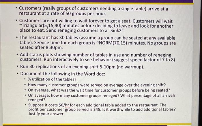 - Customers (really groups of customers needing a | Chegg.com