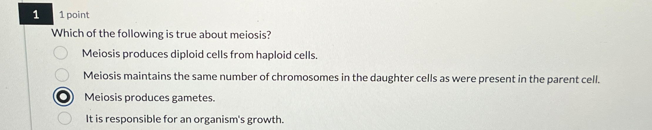the process of meiosis produces which of the following cells