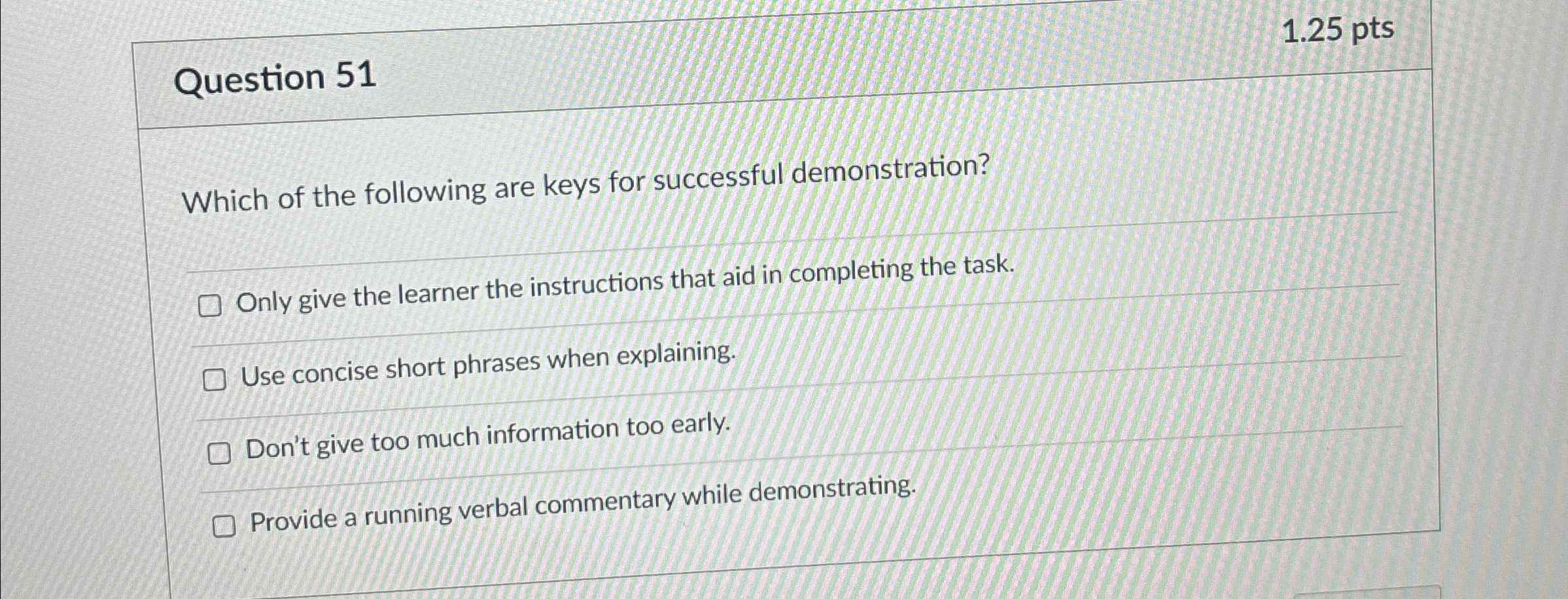 Solved 1.25ptsQuestion 51Which of the following are keys for | Chegg.com