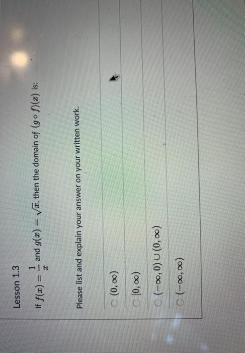 Solved Lesson 1 3 1 If F X And G X Vi Then The Dom Chegg Com