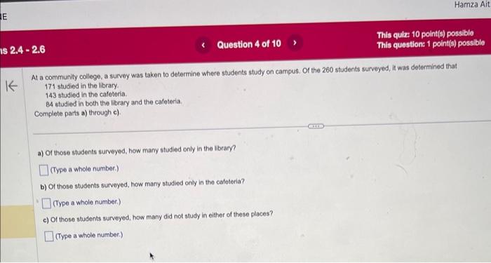 Solved At a community college, a survey was taken to | Chegg.com