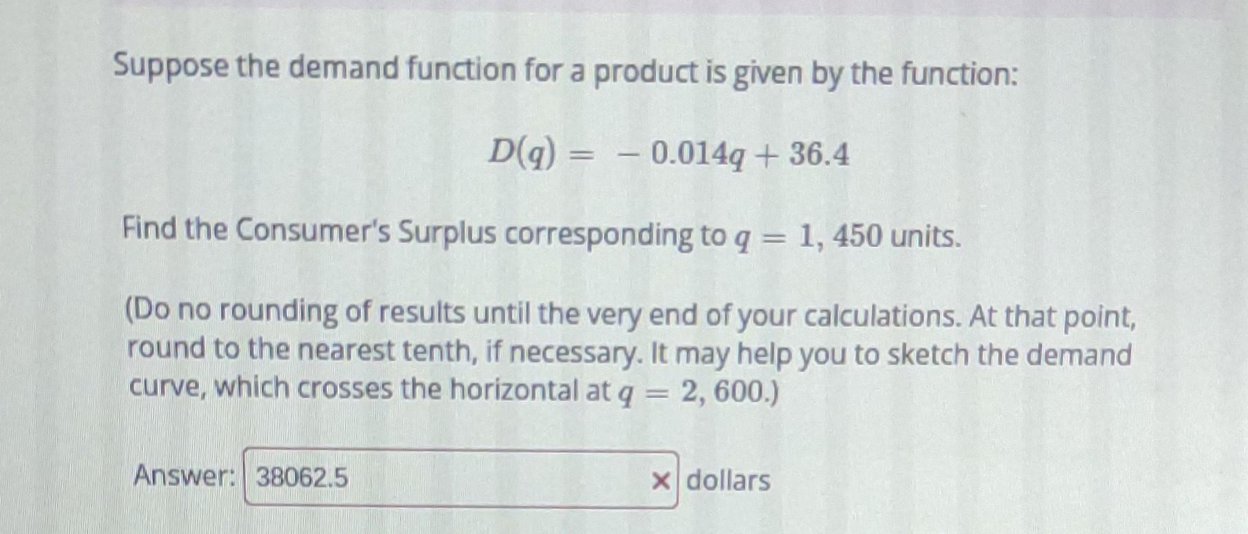 Solved Suppose the demand function for a product is given by | Chegg.com