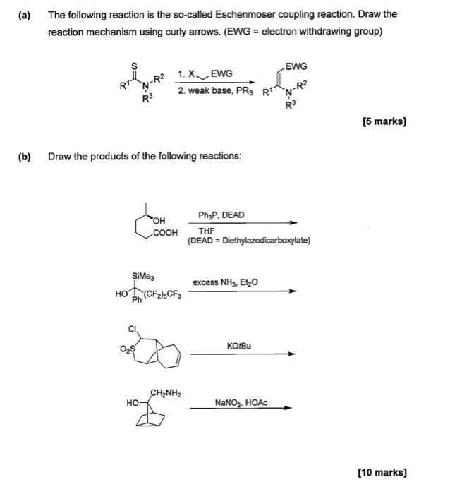 Solved (a) The following reaction is the so-called | Chegg.com