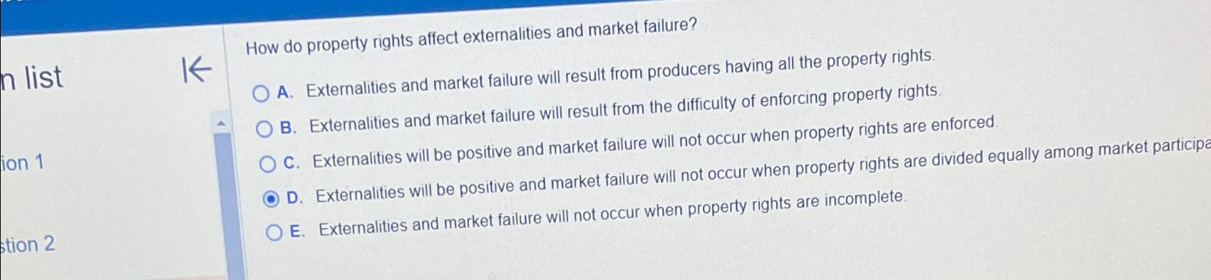 Solved How Do Property Rights Affect Externalities And | Chegg.com