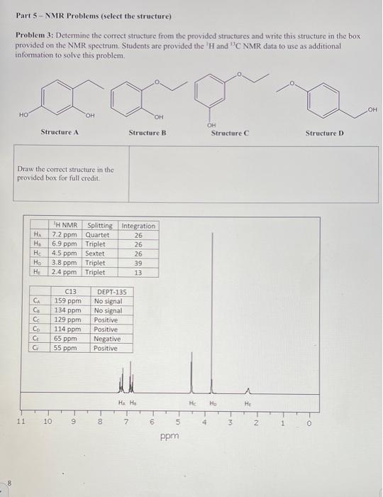 Solved NMR Spectroscopy Worksheet This assignment will be