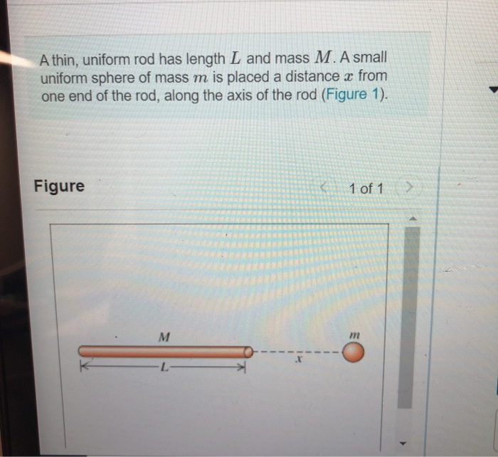 Solved A Thin, Uniform Rod Has Length L And Mass M. A Small | Chegg.com