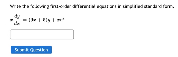Solved Write the following first-order differential | Chegg.com