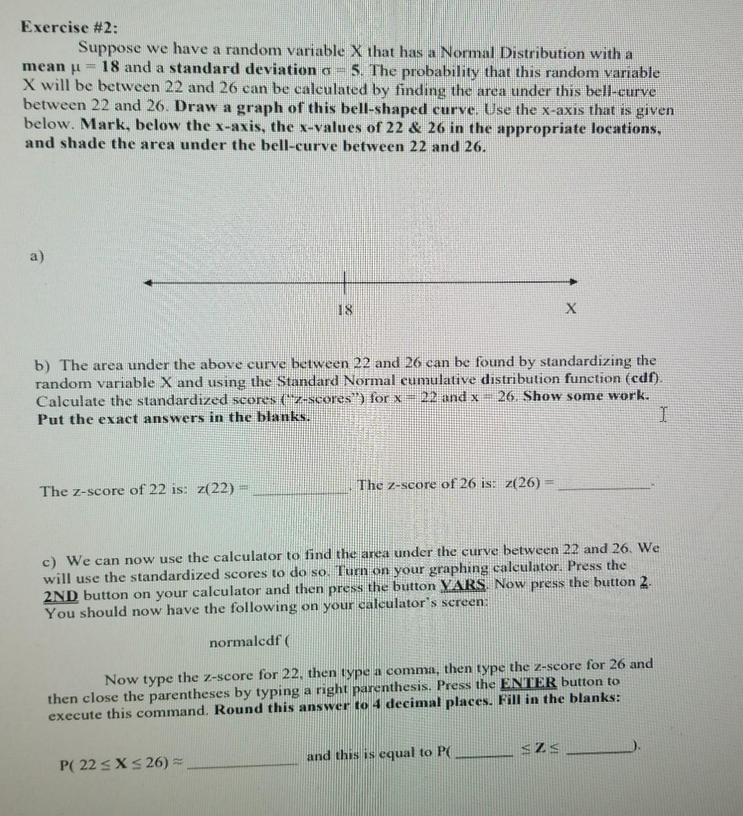 Solved Exercise \#2: Suppose we have a random variable X