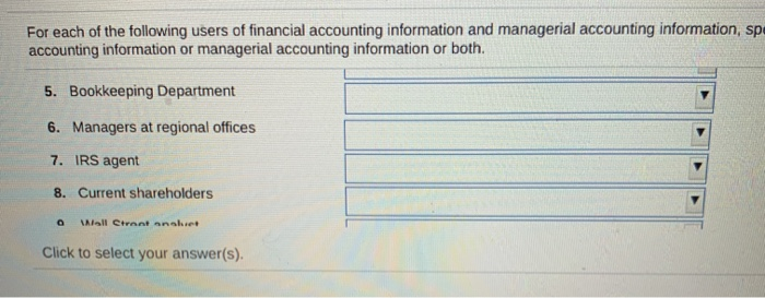 Which Of The Following Managers Would Not Use Finance Primarily Solved For each of the following users of financial | Chegg.com