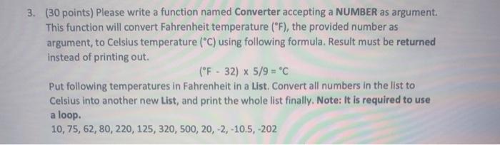 Solved 3. (30 points) Please write a function named | Chegg.com
