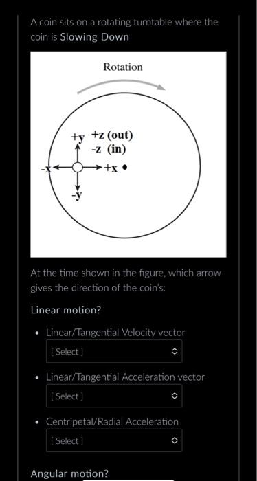 Solved A Coin Sits On A Rotating Turntable Where The Coin Is | Chegg.com