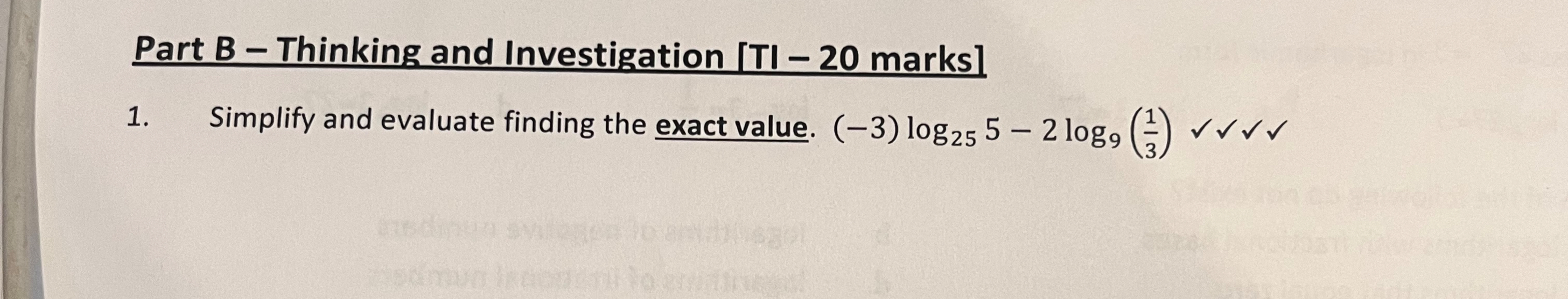 Solved Part B - ﻿Thinking and Investigation [TI - 20 | Chegg.com