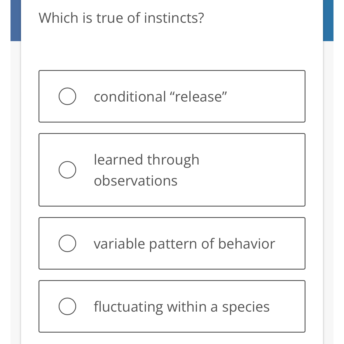 Solved Which is true of instincts?conditional | Chegg.com