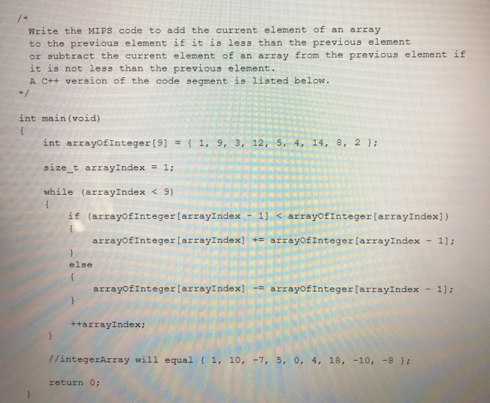 Solved Write the MIPS code to add the current element of an | Chegg.com