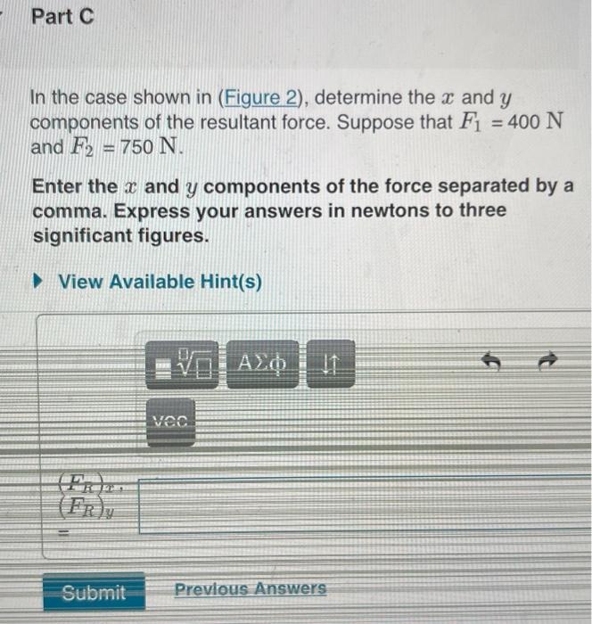 Solved F2 4 2 m 2 m Part In the case shown in (Figure 2), | Chegg.com