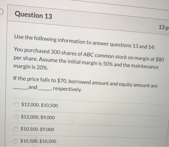 Solved Question 13 13 p Use the following information to | Chegg.com