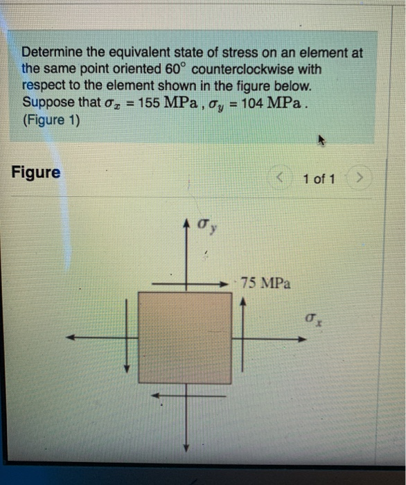 Solved Determine the equivalent state of stress on an | Chegg.com