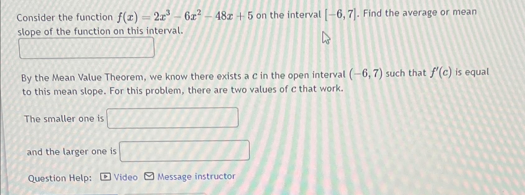 Solved Consider The Function F(x)=2x3-6x2-48x+5 ﻿on The | Chegg.com