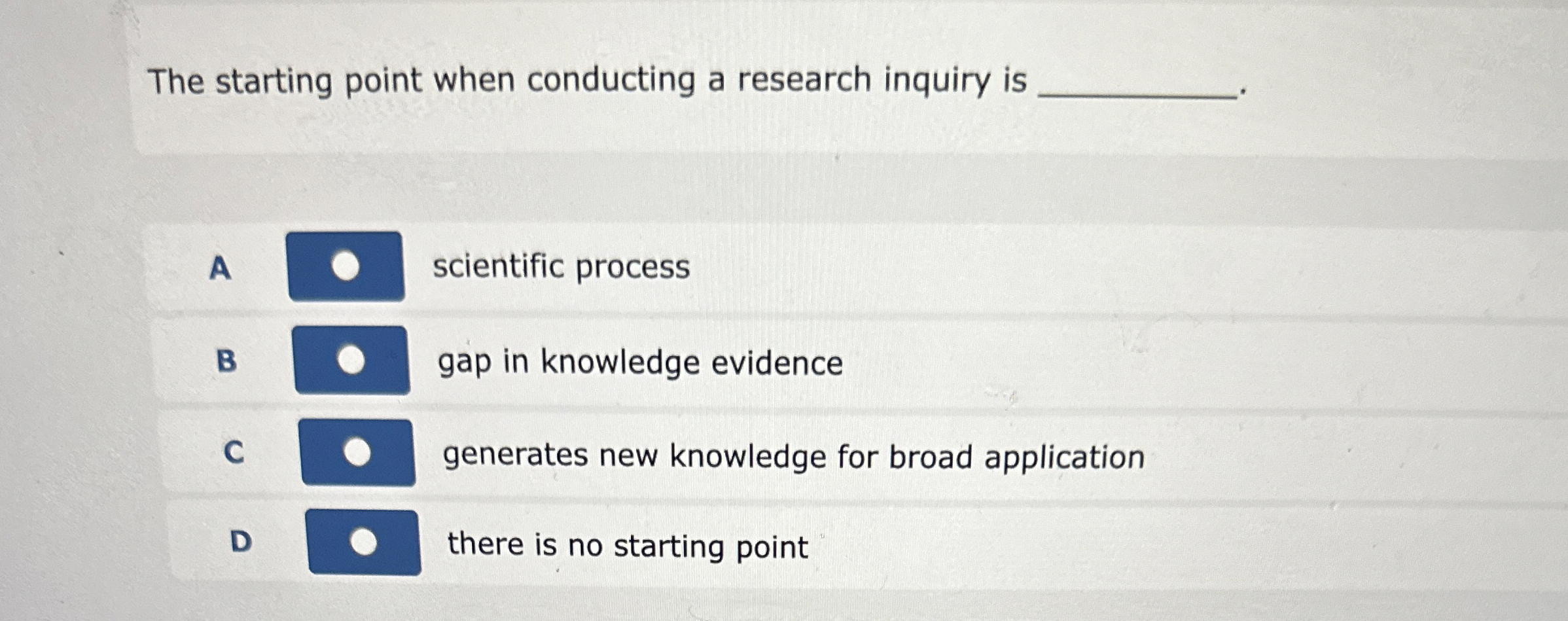 Solved The starting point when conducting a research inquiry | Chegg.com