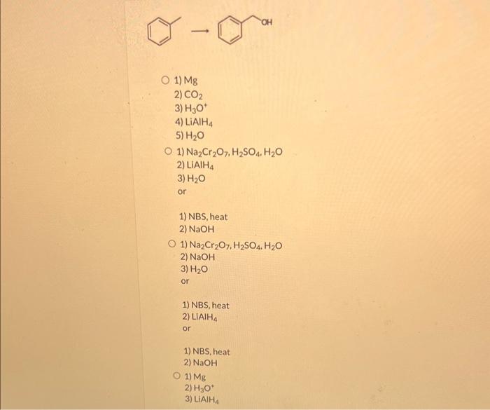 Solved Identify the reagents you would use to achieve each | Chegg.com