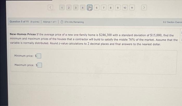 Solved 1 2 3 4 6 7 9 10 11 Question 5 of 11 (9 points) | Chegg.com