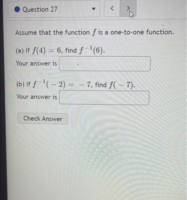 Solved Assume That The Function F Is A One-to-one Function. | Chegg.com