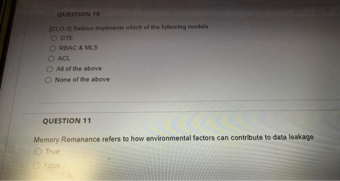 Solved QUESTIONS (CLO-37 Which access control model was used | Chegg.com