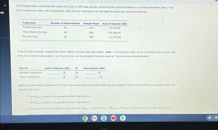 Solved The following table summarizes the results of a study | Chegg.com