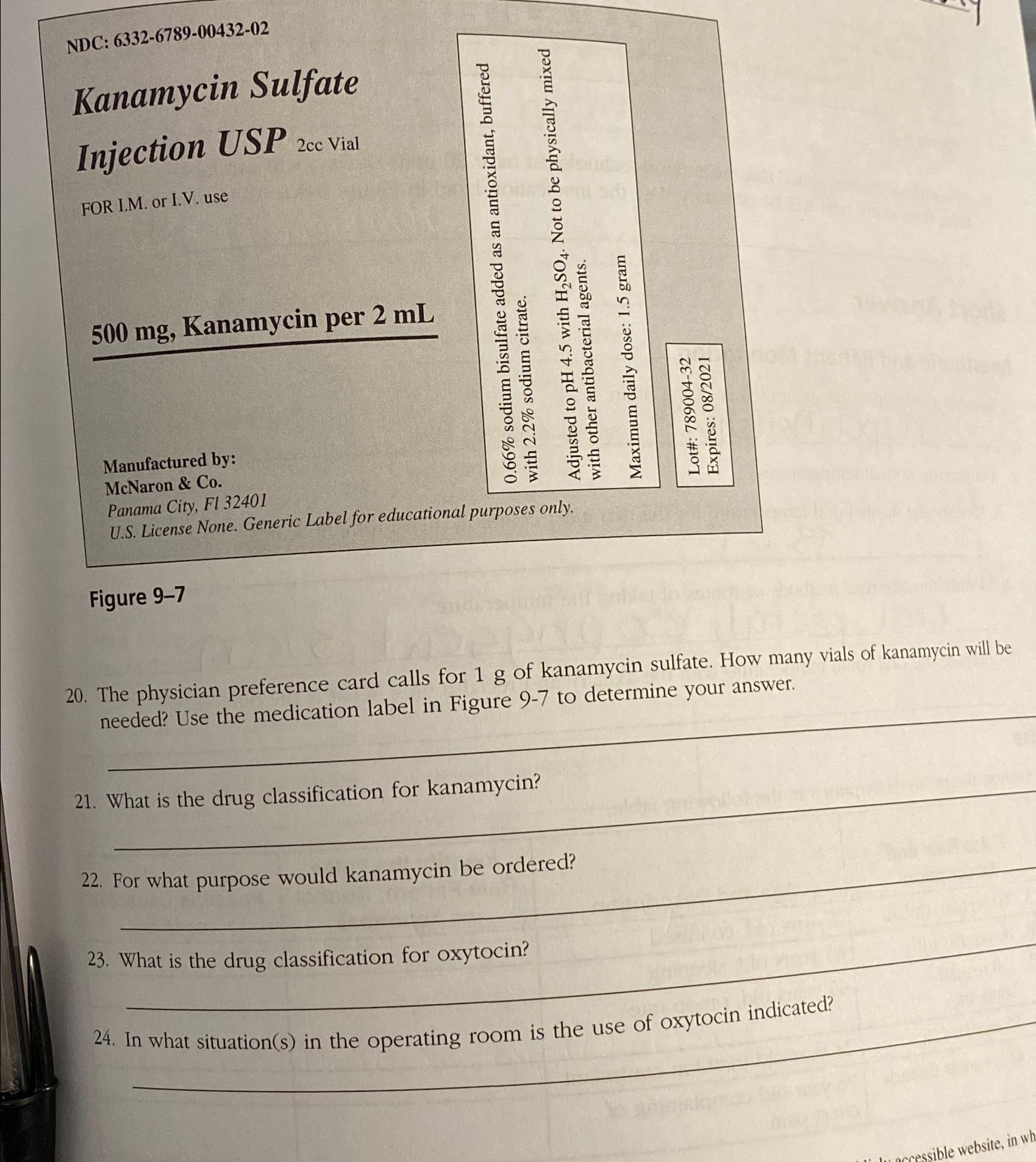 Solved NDC 633267890043202Kanamycin Sulfate Injection