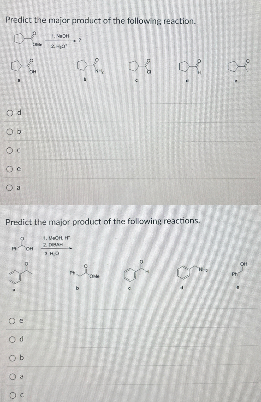 Solved Predict the major product of the following | Chegg.com