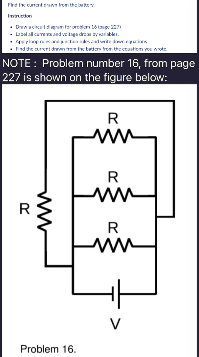 Solved Find the current drawn from the | Chegg.com