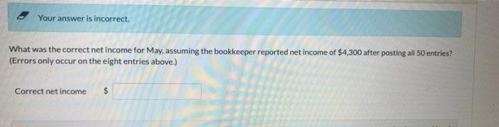 Solved Your answer is incorrect. What was the correct net | Chegg.com