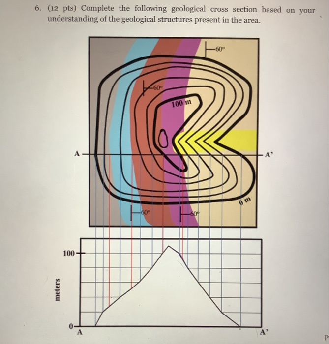 Solved Complete The Following Geological Cross Section Based | Chegg.com