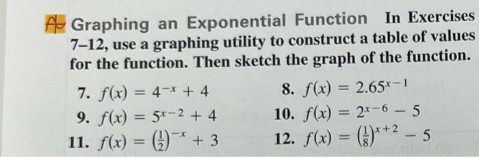 graphing exponential functions homework 7