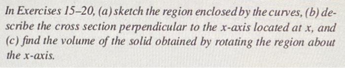 Solved In Exercises 15-20, (a) sketch the region enclosed by | Chegg.com