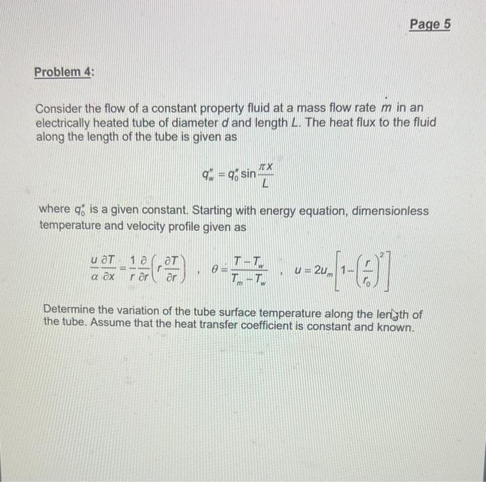 Solved Consider the flow of a constant property fluid at a