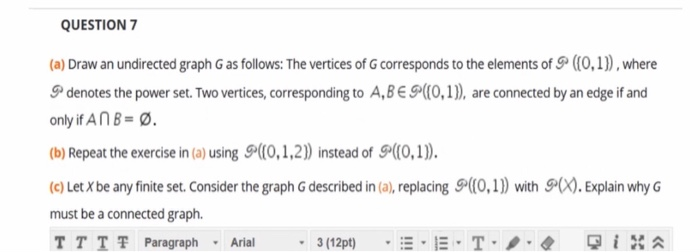 Solved QUESTION 7 (a) Draw an undirected graph G as follows: | Chegg.com