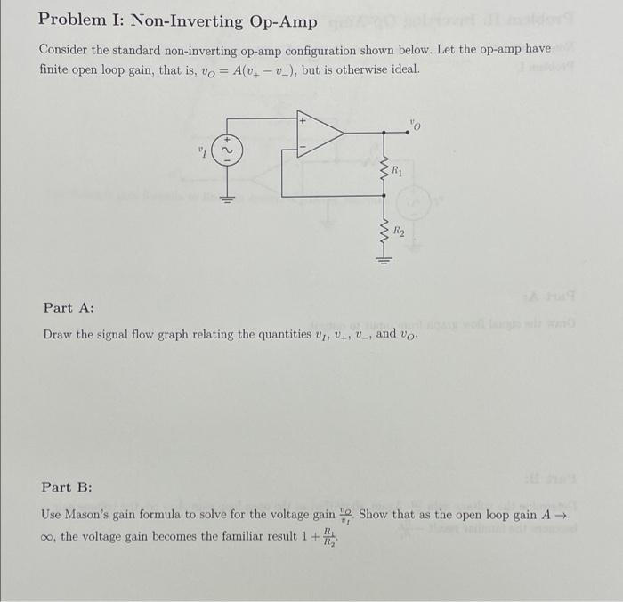 Solved Problem I: Non-Inverting Op-Amp Consider The Standard | Chegg.com