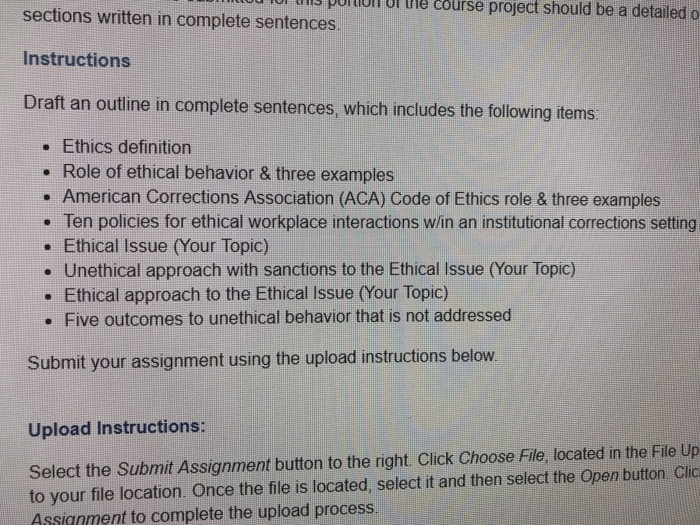 Solved Course project should be a detailed o sections | Chegg.com
